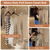 tonchean Heavy Duty Pull Down Closet Rod White, 60 Lbs