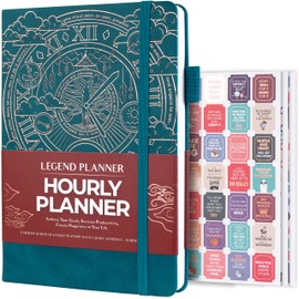 Legend Planner Hourly Schedule Edition – Deluxe Weekly & Daily Organizer with Time Slots. Time Management Appointment Book Journal for Work & Personal Life, Undated, Hardcover – Dark Teal, Gold Foil