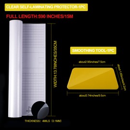 Geyee Clear Wall Protector Contact Paper Adhesive Removable Vinyl Film Kitchen Cabinet Liner Transparent Plastic Foil Backsplash Oil Waterproof Wallpaper Heat Resistant Furniture(590 Inch)