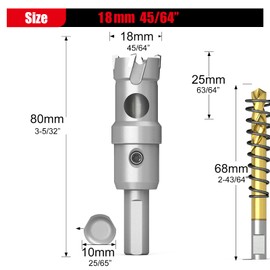 GSTK Carbide Hole Cutter 30-160mm, TCT Hole Saws for Stainless Steel Sheet Metal with 2*Extra Springs and L-Wrench (18mm)