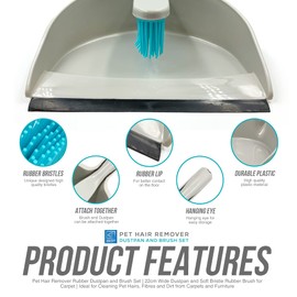Tdbs The Dustpan And Brush Store Kehrschaufel Und Gummi-Handbürste,Ideal Zum Entfernen Von Tierhaaren,Fasern Und Anderen Partikeln Von Teppichen Und Möbeln Etc.