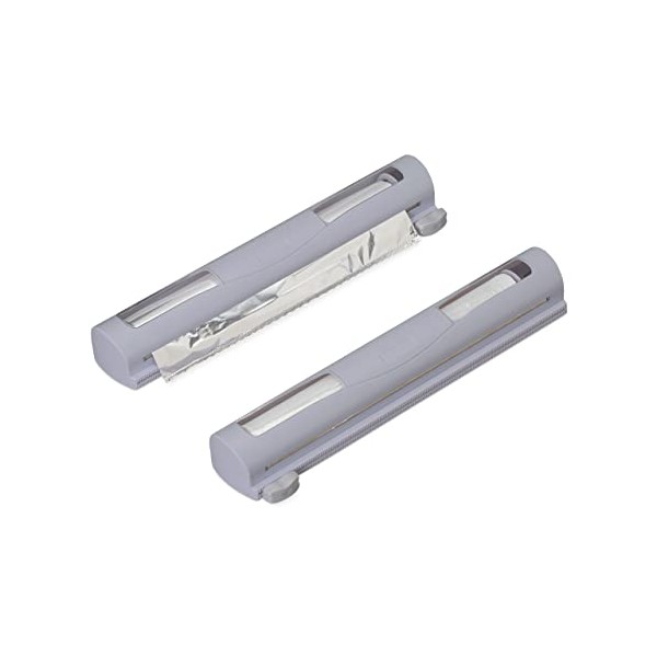Relaxdays 10034376 Cutter Set of 2 for Aluminium and Cling Film, Viewing Window, Smooth Separation, Foil Dispenser, Grey, Metal Polypropylene