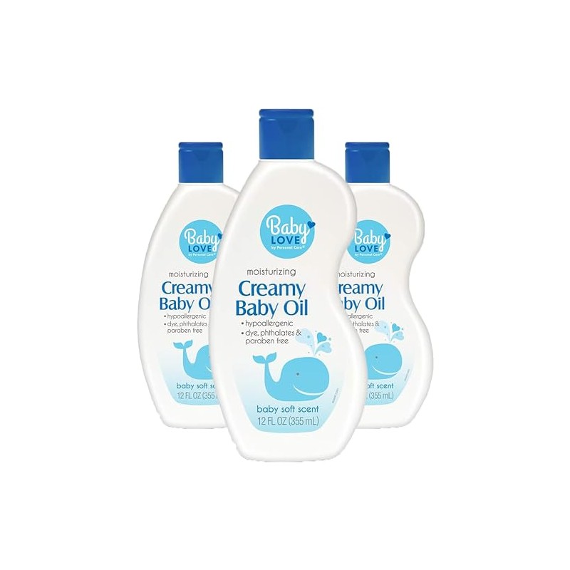 personal care Moisturizing Creamy Baby Oil, Hypoallergenic,12 oz Pack of