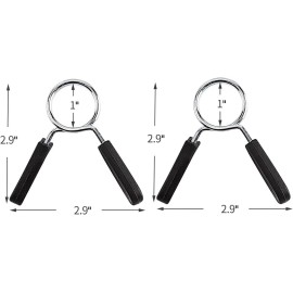 Unbranded Barbell Clamps Dumbbell Spring Clip Circlip Collars 1 Inch black and silver  - 1 Clamp