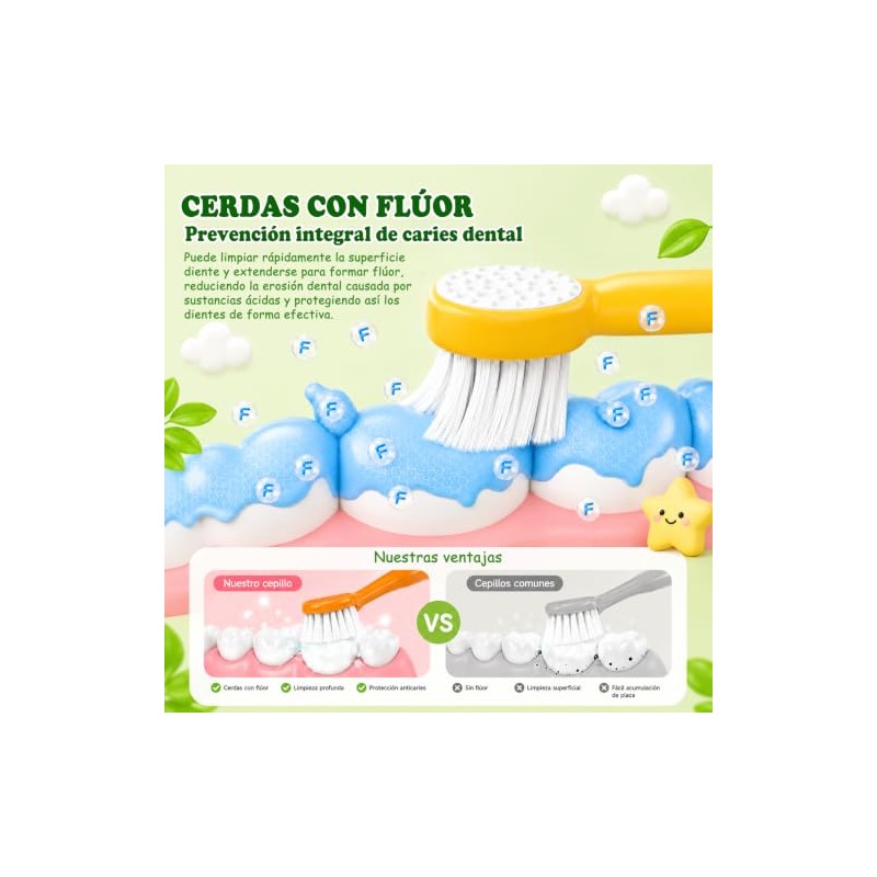 Juego de 3 Cepillo de Dientes para BEbe, Cepillo de