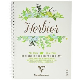 Clairefontaine Herbarium Paint'On 975180C Spiral Bound 24 x 32 cm 180 g 32 Sheets White