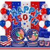 192PCS America 250 4th of July Decorations Tableware for 24
