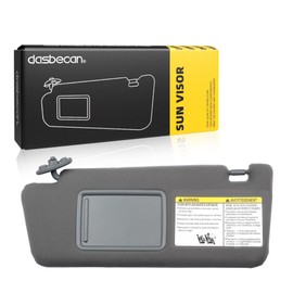 Dasbecan Left Driver Side Sun Visor Compatible with Toyota Tacoma 2005-2012 2013 2014 2015 74320-04181-B1 Gray Without Light