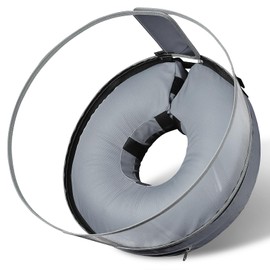 BARKLESS Donut Cone for Large Dogs, Protective Collar After Surgery to Stop Licking, Blow up Dog Surgery Collar with Transparent Shield, Inflatable Pillow Cone for Labrador, Rottweiler