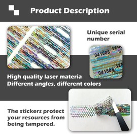 620pcs Bone Shape Tamper Proof Hologram Stickers Warranty Void Seal Labels Honeycomb Bottom (5x1cm)