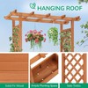 45"Raised Garden Bed w/ Trellis, Wood Planter Box with Hanging
