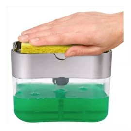 Total Supplier Dispensador De Jabon Con Fibra Espoja Lava Trastes