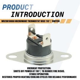 WB20X10060 Microwave Thermostat Disc 110℃ Switch Compatible with GE Replacements 2695749 AP5589582 PS3507639 EAP3507639
