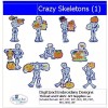 ThreadArt Embroidery Design Set - Crazy Skeletons(1) - 10 Designs