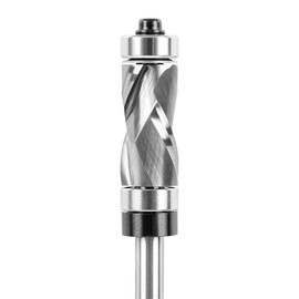 SpeTool 1/4 Inch Shank Flush Trim Router Bit, Up & Down Cut Spiral, 1/2'' Cutting Diameter, CNC Solid Carbide, Plunge Template Pattern Router Bit for Woodworking