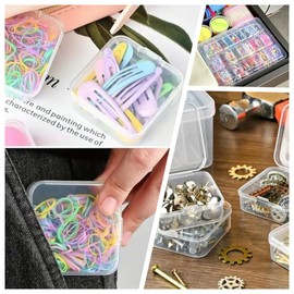 Bead Organizer Box, Clear Plastic Bead Storage Cases with Hinged Lid, Mini Rectangle Containers for Bracelet Making, DIY Jewelry Craft, and Nail Accessories 31Pcs.