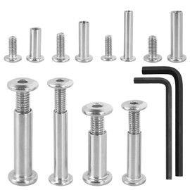 Zouboto 40PCS Cupboard Joining Bolts Screws,M5/M6 Furniture Connecting Screw Post Bolts Cabinet Connectors with 4 Hexagon Spanners for Connecting Furniture, Cupboard, Cabinet(20/30mm)