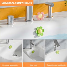 Bathroom Sink Basin Trim Overflow Cover | Anti-Odor Silicone Plug | Decorative Flower Design | Universal Fit for 2cm Drain Holes | Pack of 6 (Mixed)