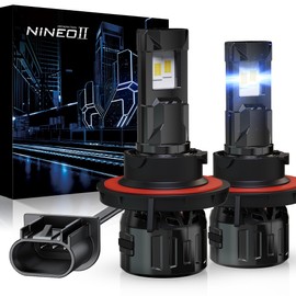 NINEO H13 Bulbs, H13/9008 Fog Lights, [2025 Upgrade] 600% Brighter 6500K White, Fan-Cooled, No Flicker, Plug & Play, Driving or Fog Light, 2 Pack
