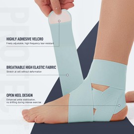 Domaste Ultra Thin Ankle Wraps Ankle Brace for Men ＆ Women, Adjustable Ankle Straps for Arch, Sprained Foot, Tendinitis, Football, Basketball, Running（Azure, Pack of 1）