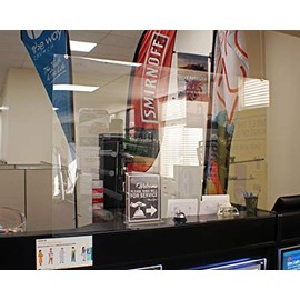 Hanging Protective Sneeze Guard (24”H x 36”W) with Hardware