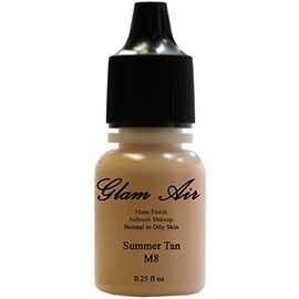 Glam Air Airbrush Makeup Matte Foundation Water-based Makeup (0.25 Oz.) (Ideal for Normal to Oily Skin)(choose Your Color From the Drop Down Menu) (M8 Summer Tan)