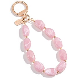 BAOSIWA - Llavero de resina con abalorio para mujeres y niñas, bonito soporte para llavero de coche, pulsera no elástica