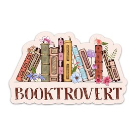 (3PCs) Booktrovert Sticker, Reading Book Lovers Sticker, Bookish Booktok Floral Stickers Waterproof Vinyl Decals for Kindle Laptop Tumbler Notebook Water Bottle Gift for Book Readers (3 Inches)
