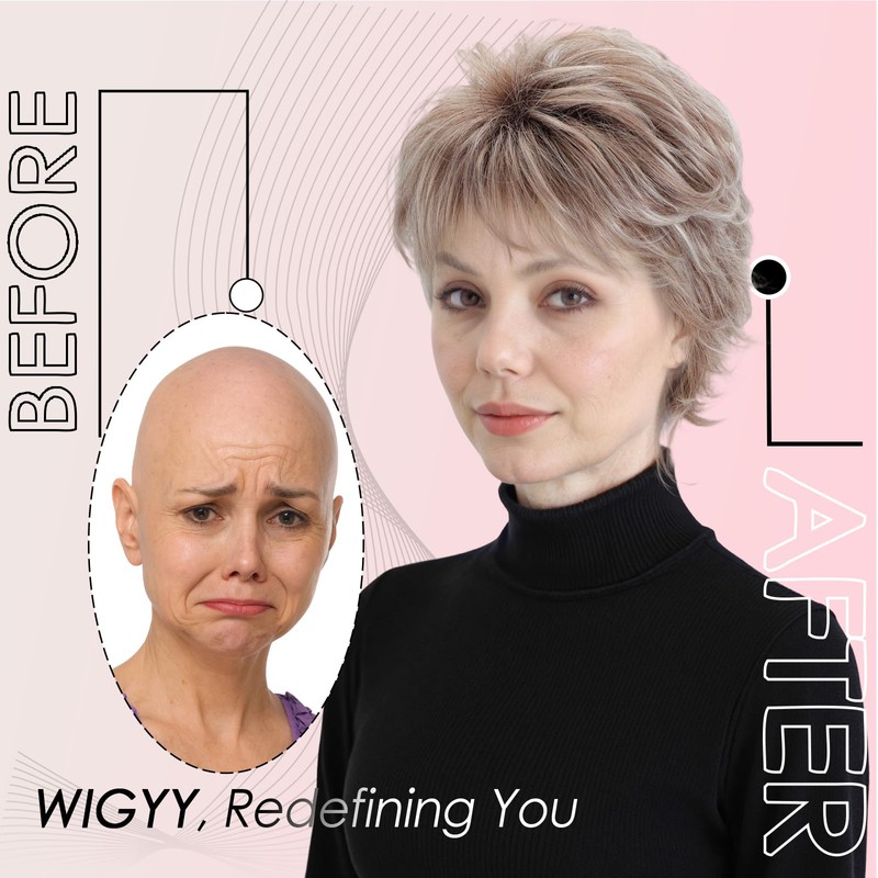 Short Pixie Wig for White Women – Curly Deep Brown