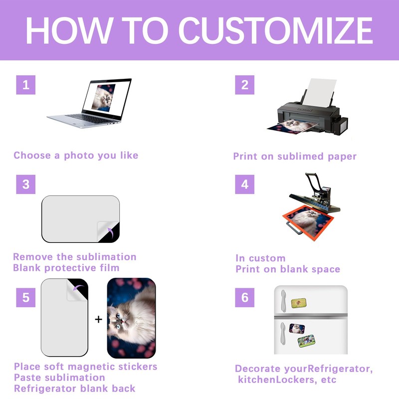 60 PCS Sublimation Magnets Blanks Rectangle Products 30 Pcs Sublimation