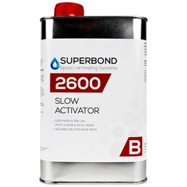 Superbond Laminating Epoxy 2600 Activator Quart Can - for Use with The 1500 Base Resin Great for Fiberglass laminations, Structural use, Putty and so Much More