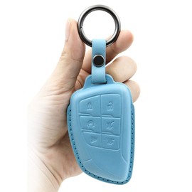 bluqulo for Chevy Leather Key Fob Protector Key Case Compatible 2020-2023 Chevy Chevy Suburban Tahoe GMC Yukon GM-13541565