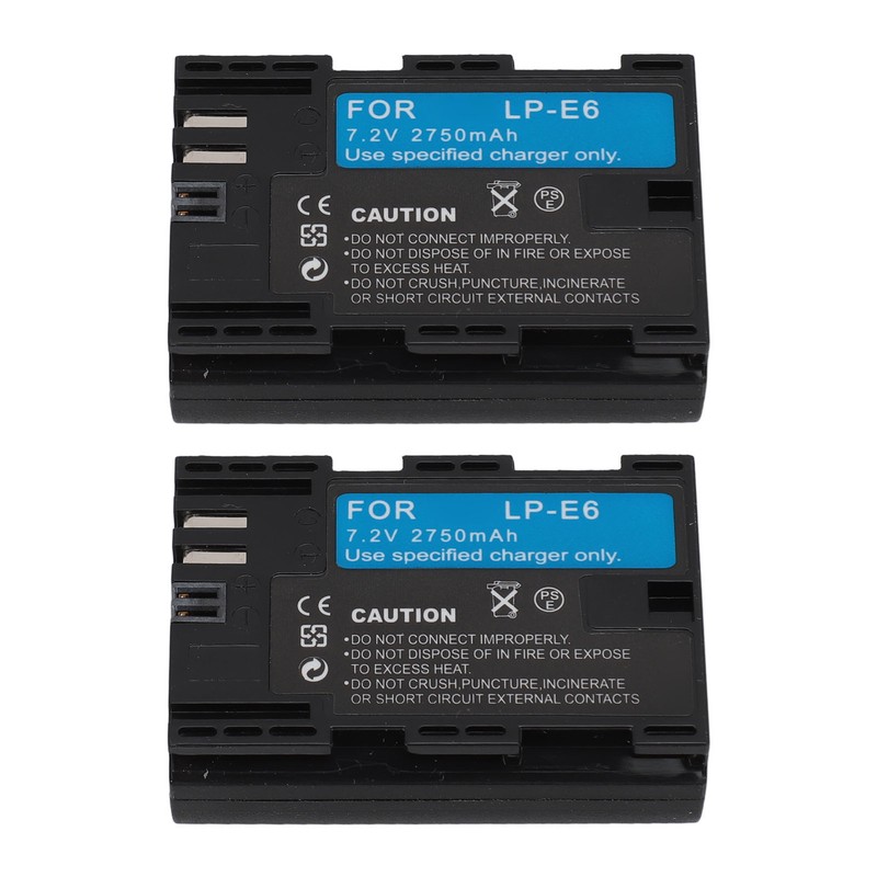 2pcs Camera Battery 2750mAh 7.2V for LP E6 E6N R5