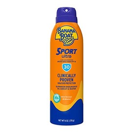 Banana Boat Protector solar Ultramist, protector solar en aerosol para proteger del sol con amplio espectro y rendimiento para deportes, FPS 30, paque