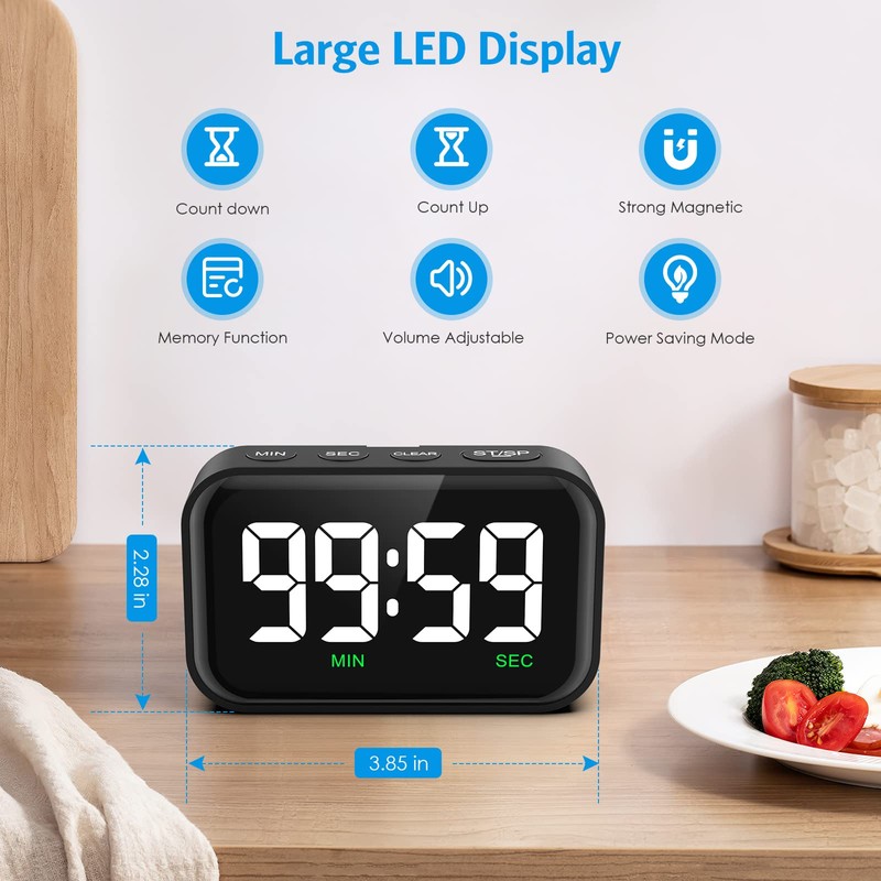 Newest AMIR Digital Timer, 3.5in Visual Timer Accurate Kitchen Timer,