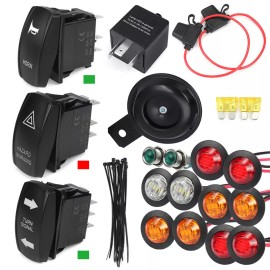 Unbranded Rocker Switch Turn Signal Kit Street Legal Led Light Horn Hazard Fit SXS UTV ATV