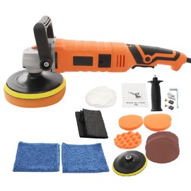 1580W Buffer Polisher Kit, Rotary Polisher with 7 Variable Speeds (500-3300 RPM), Polisher for Car Detailing for Car and Boat Polishing and Waxing (Orange)