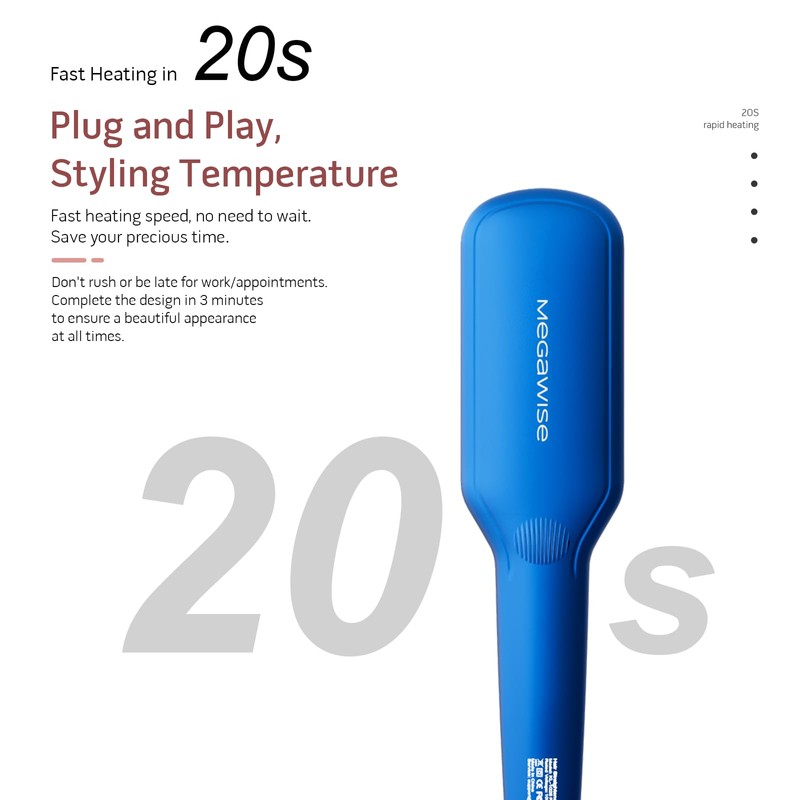 cepillo para polvo alisador de pelo (azul genciano)