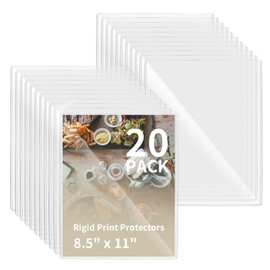20 Pack 8.5" x 11" Hard Plastic Sheet Protectors, Rigid Print Protectors, Clear Waterproof Protectors, Paper Sleeves Photo Plastic Sleeves Hard Plastic Document Holder, Birth Certificate Protector