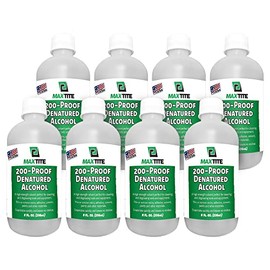 Denatured Alcohol, 200-Proof (64oz Total, 8 Pack of 8 oz Bottles)