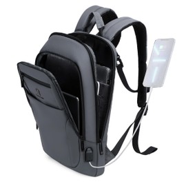 Caoroky knight Backpack Laptop Men 15.6 inch Slim Work Business Backpacks with USB Charging Port Mens Travel Bag Bookbag (Grey-1, Medium)