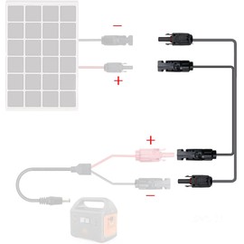 MC4-MC4 Reverse Polarity Adapter Connector, MC4 Polarity Change Connection Cable, MC4 Reverse Connector, MC4 Male to MC4 Male, MC4 Female to MC4 Female MC4 Male Connector MC4 Female Connector (16AWG)
