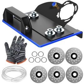 Angle Grinder Stand for Tile 45° Chamfer Cutting Tile Chamfering Tool with 3 Saw Blades 2 Meter Long Hose & Gloves 100 -Type Angle Bracket Grinder Holder for Ceramic Stone Cutting(Black)