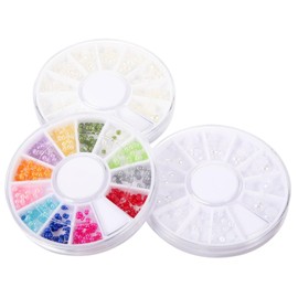 Baluue Half-Round Nail Charms Versatile Craft for Nail Art Flat Back Design Off for Jewelry Making Accessories