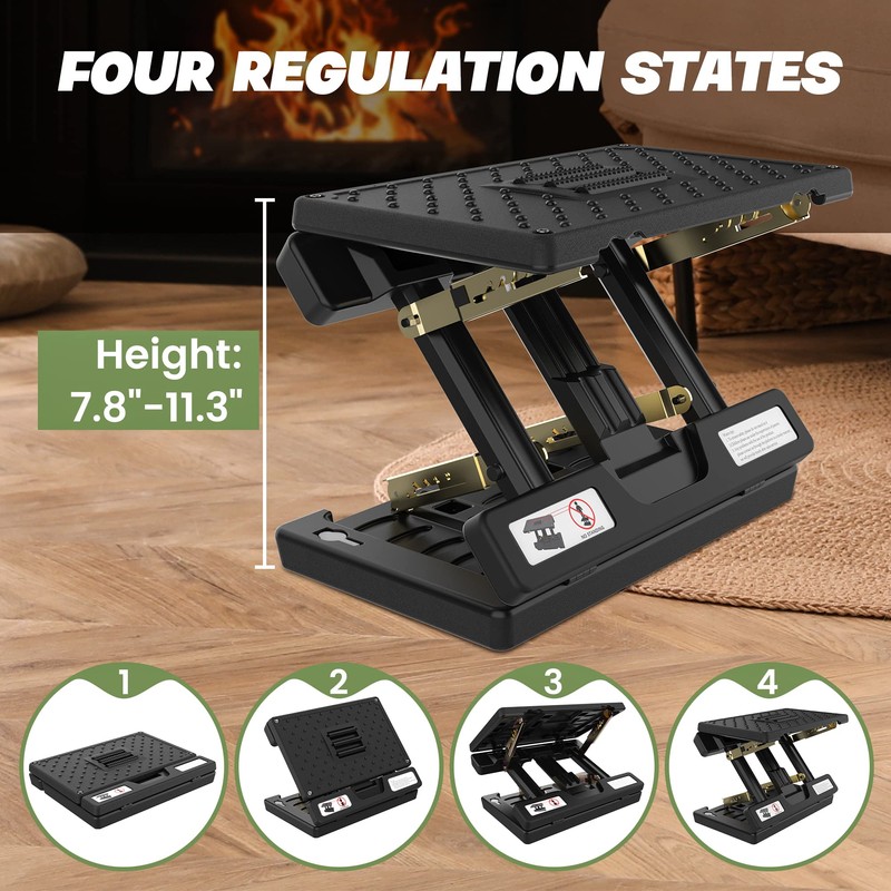 Vhelyom Foot Rest for Under Desk at Work, Height Adjustable