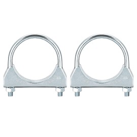 sourcing map sourcing map Muffler U-Bolt Clamps for 65mm(2-9/16") Diameter Exhaust Tail Pipe, 2pcs Exhaust U Clamp Saddle Type U-Bolt Clamps