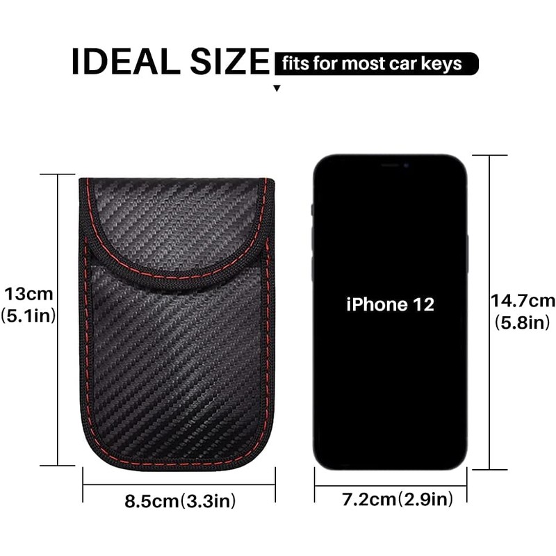 2PCS Faraday Pouch for Car Keys, Car Key Signal Blocker