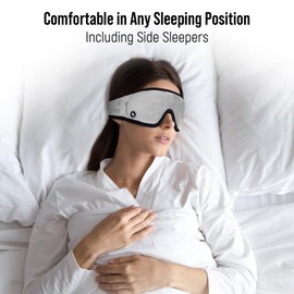 Rugoes 100% Blackout Sleep Mask with Adjustable Nose Flap with a Soft Suede Front, Perfect for Side Sleepers with 3D Contoured Cup (Grey)