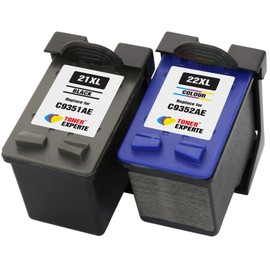 TONER EXPERTE® Set of 2 Printer Cartridges Compatible with 21XL 22XL C9351AE C9352AE Officejet 4315 PSC 1410 Deskjet 3940 F2180 F2280 F380 F4180 D1460 D1530 D2360 D2460 High capacity
