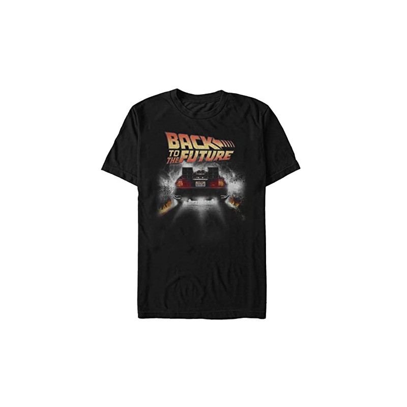 Back To The Future Mens Vintage Peelout Basic Solid Tee